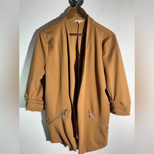 Maurices Tan Blazer with Zipper Pockets